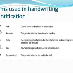 There are 10 major categories of handwriting characteristics